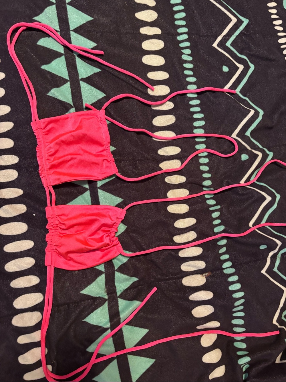 Hot Pink String Bikini Top - Bright Pink